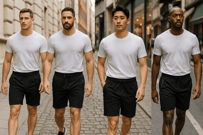 🩳 Men's Premium Quick-Dry Zipper Shorts – Pack of 4